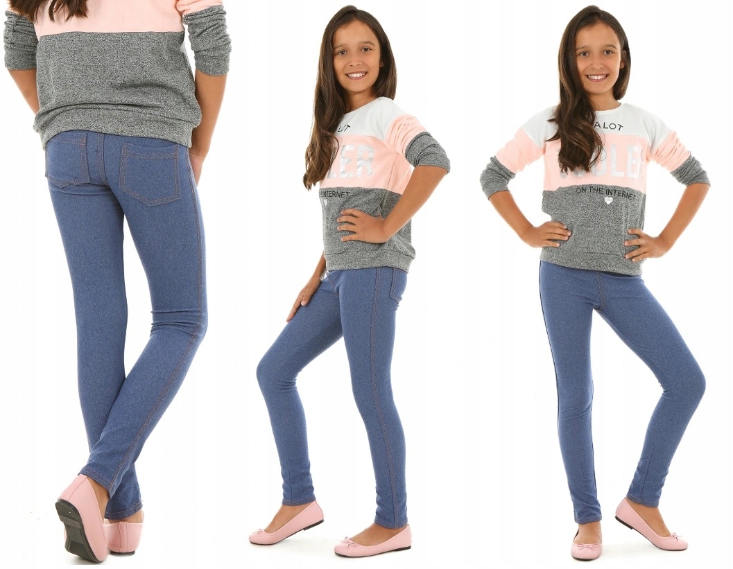 

Marmurkowe leginsy getry jeansowe 140 tregginsy