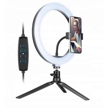 Lampa pierścieniowa ze statywem Tracer Ring 26 cm