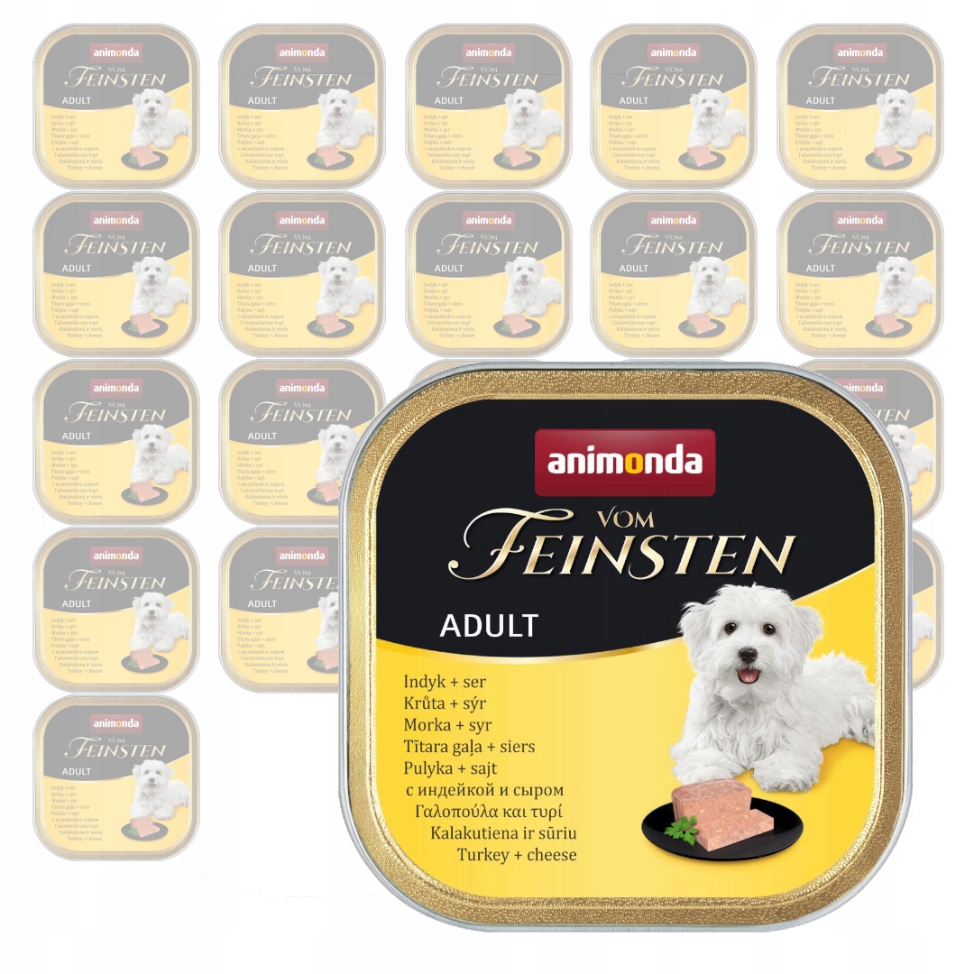 Levně Animonda Vom Feinsten Adult 24x150g Vlhké Krmivo pro psy Paštika Krůta se sýrem