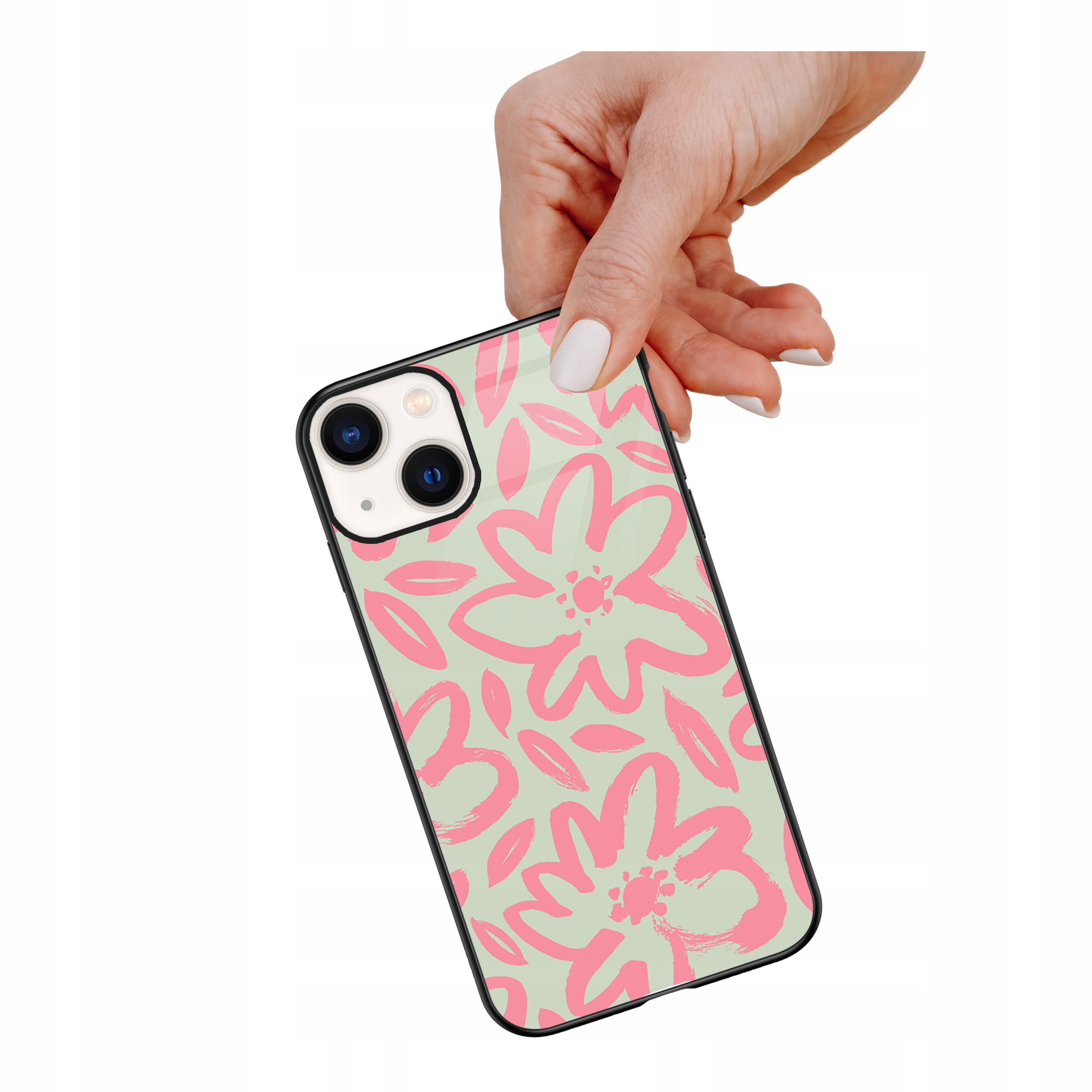 Etui szklane ceramiczne do iPhone 13 mini Pink matcha