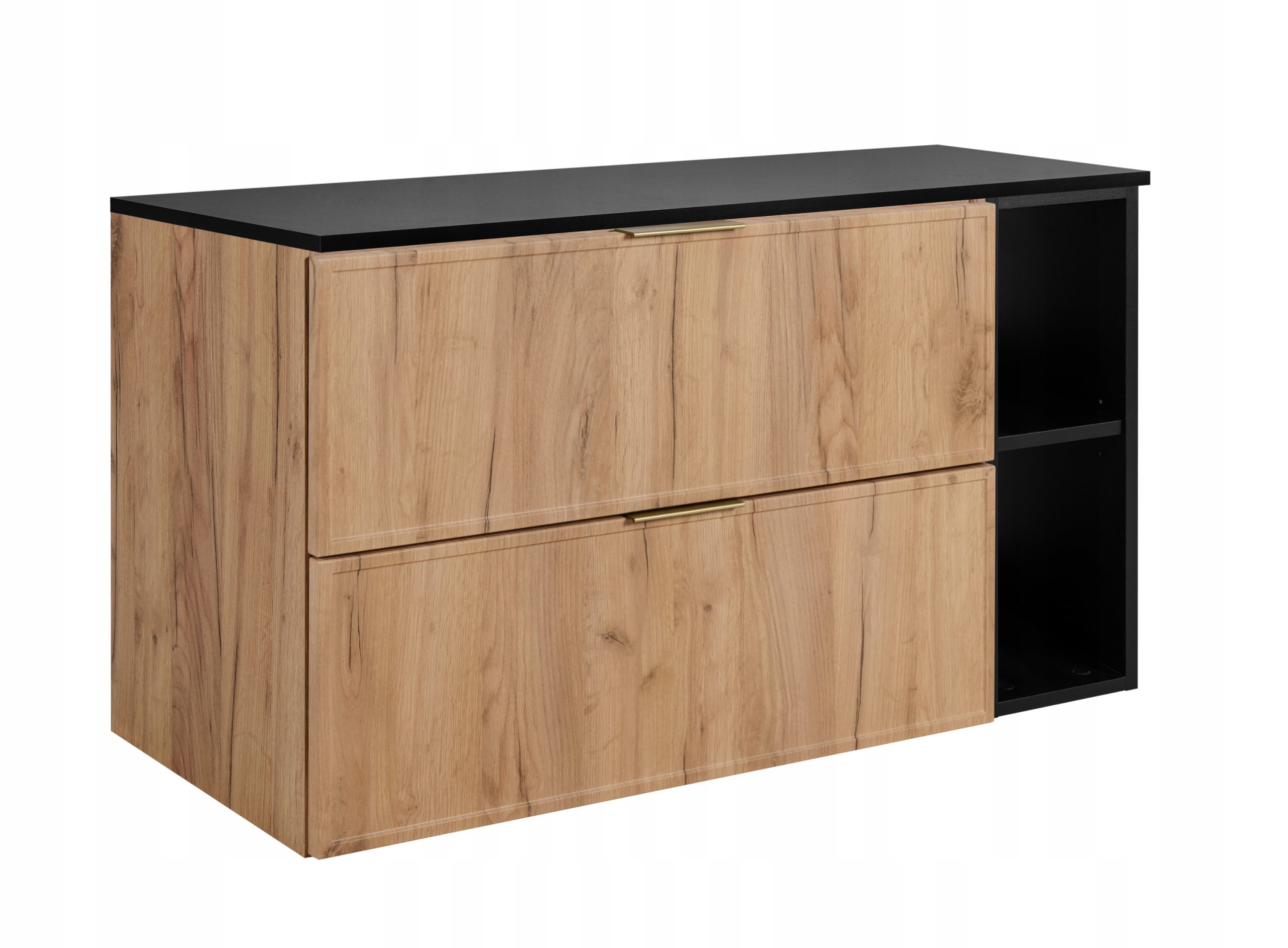 Koupelnová skříňka Závěsný regál Dub Černý 100 Rámeček s Mdf čelem