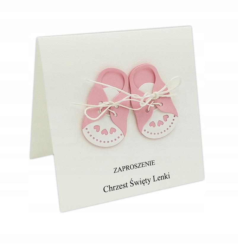 zaproszenia na chrzest roczek urodziny buciki Wysokość produktu 13.5 cm