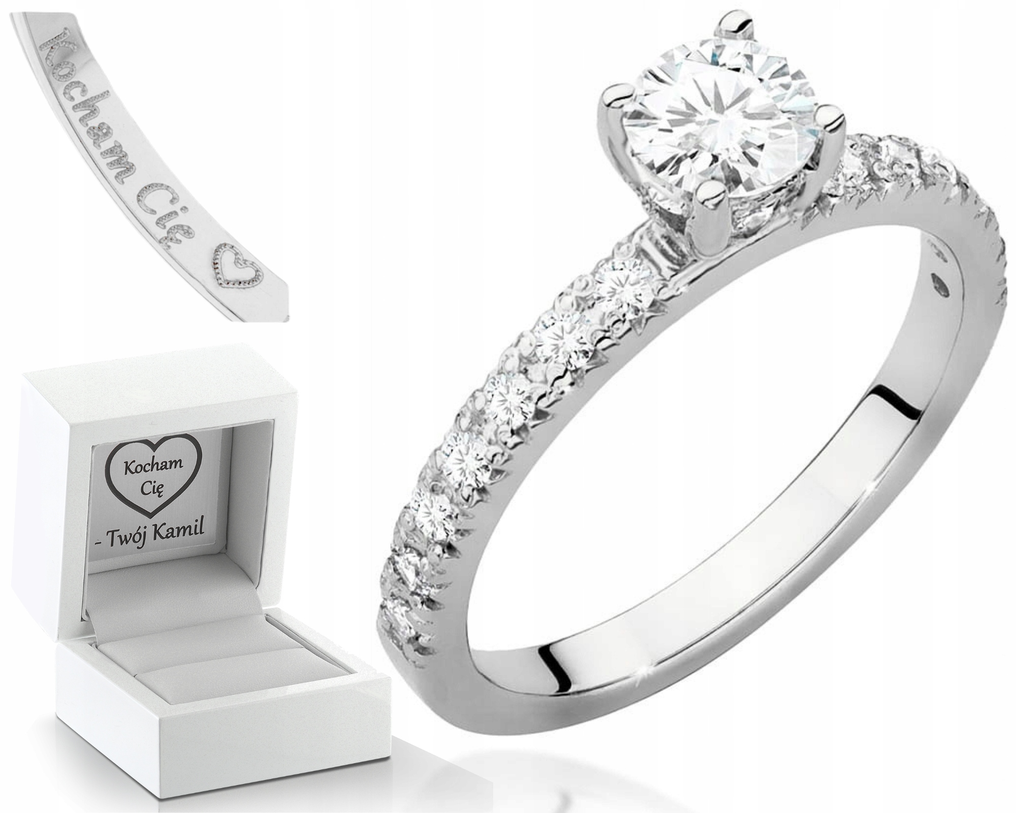 Bohatý Prstýnek 585 Bílé Zlato, Laboratorní Diamanty, Certifikát