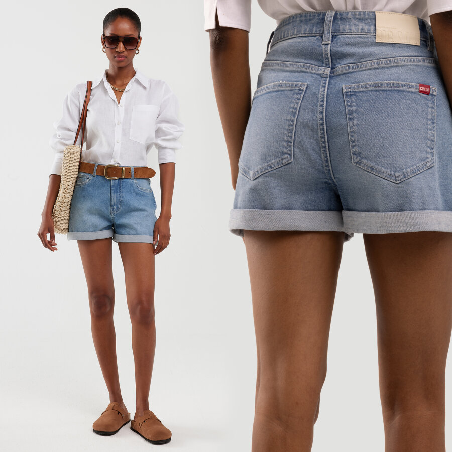 Big Star Dámské Džínové Šortky Modré Ayako 498 W26