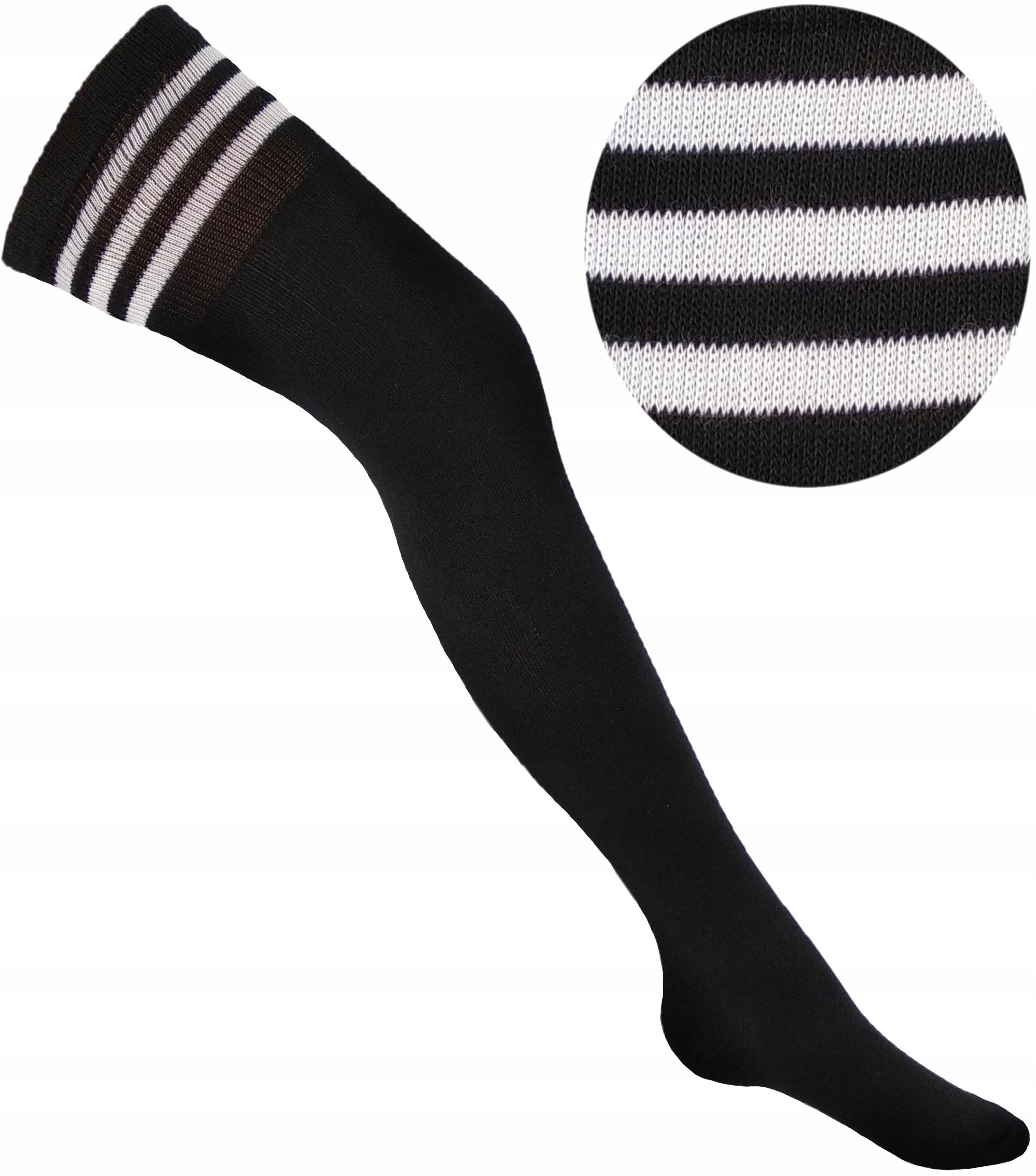 

Zakolanówki Gładkie Paski Milena Czarne 37-41