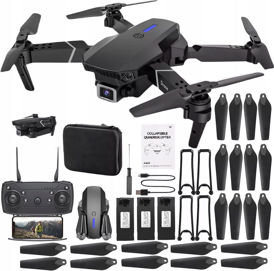 

Dron E90 Pro Kamery 4K Wifi Hd Zabawka Zawis 250m