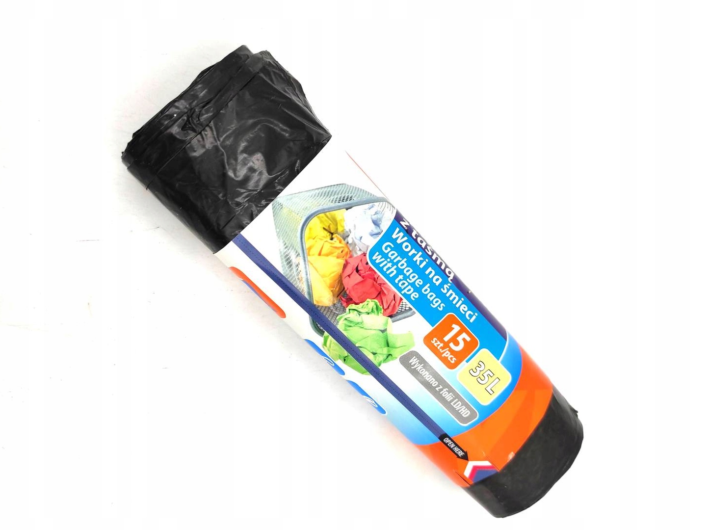 Worki na śmieci Extra mocne z taśmą 35L