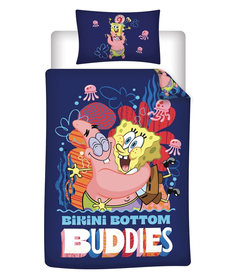 Dwustronna Pościel Spongebob 160x210 Pościel Spongebob Kanciastoporty