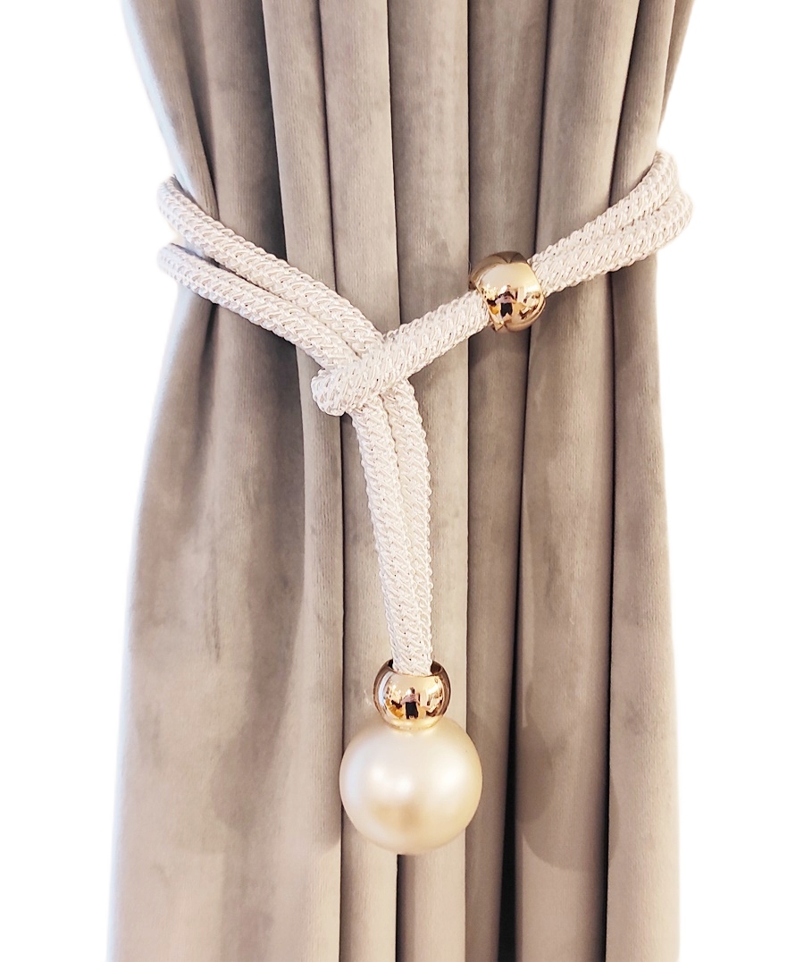 

Biała Klamra Upięcie Sznur Do Firan Perła Boho