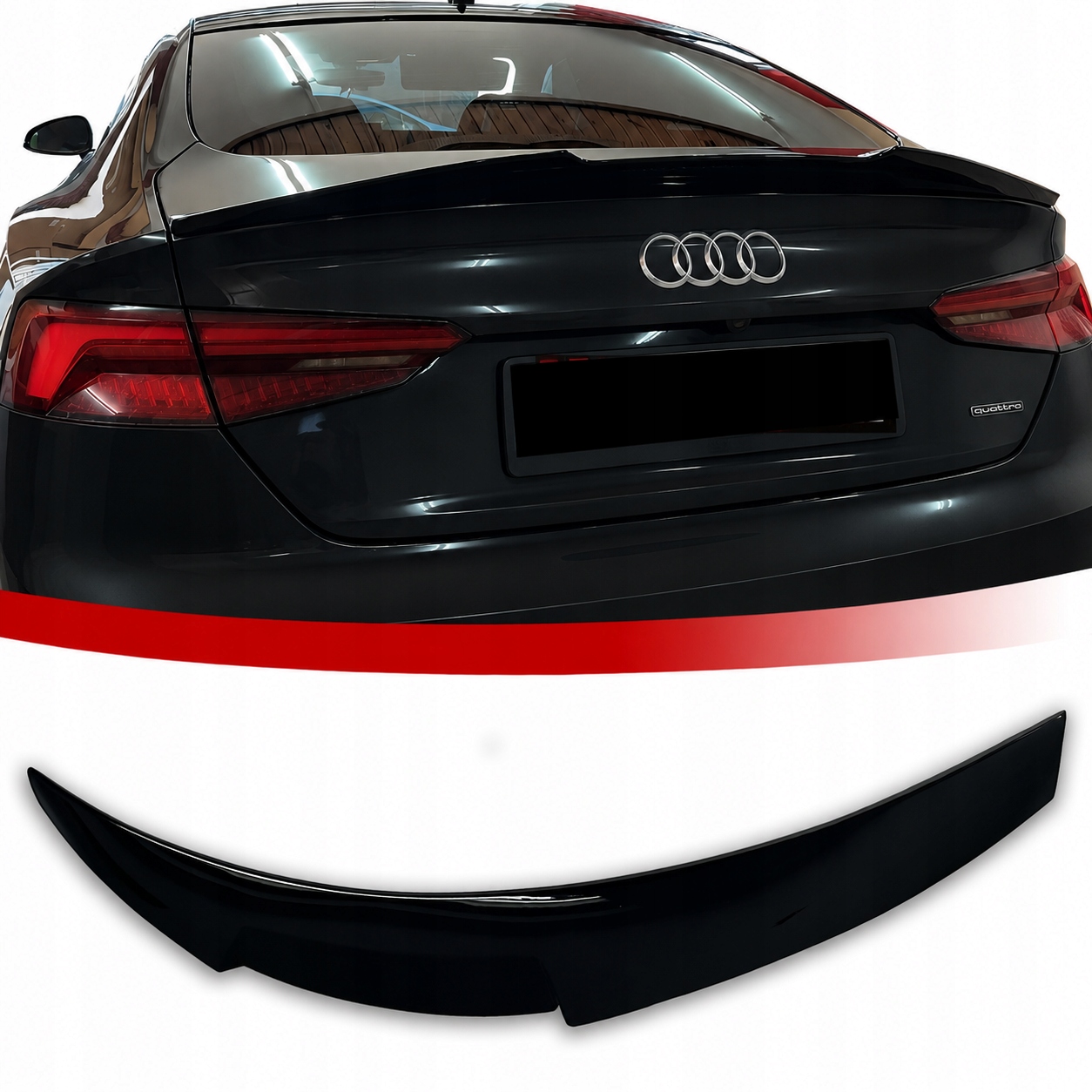 Audi A5 F5 Letka Spoiler Zadní Krytka Klapky M4 Vzhled Černý Lesk