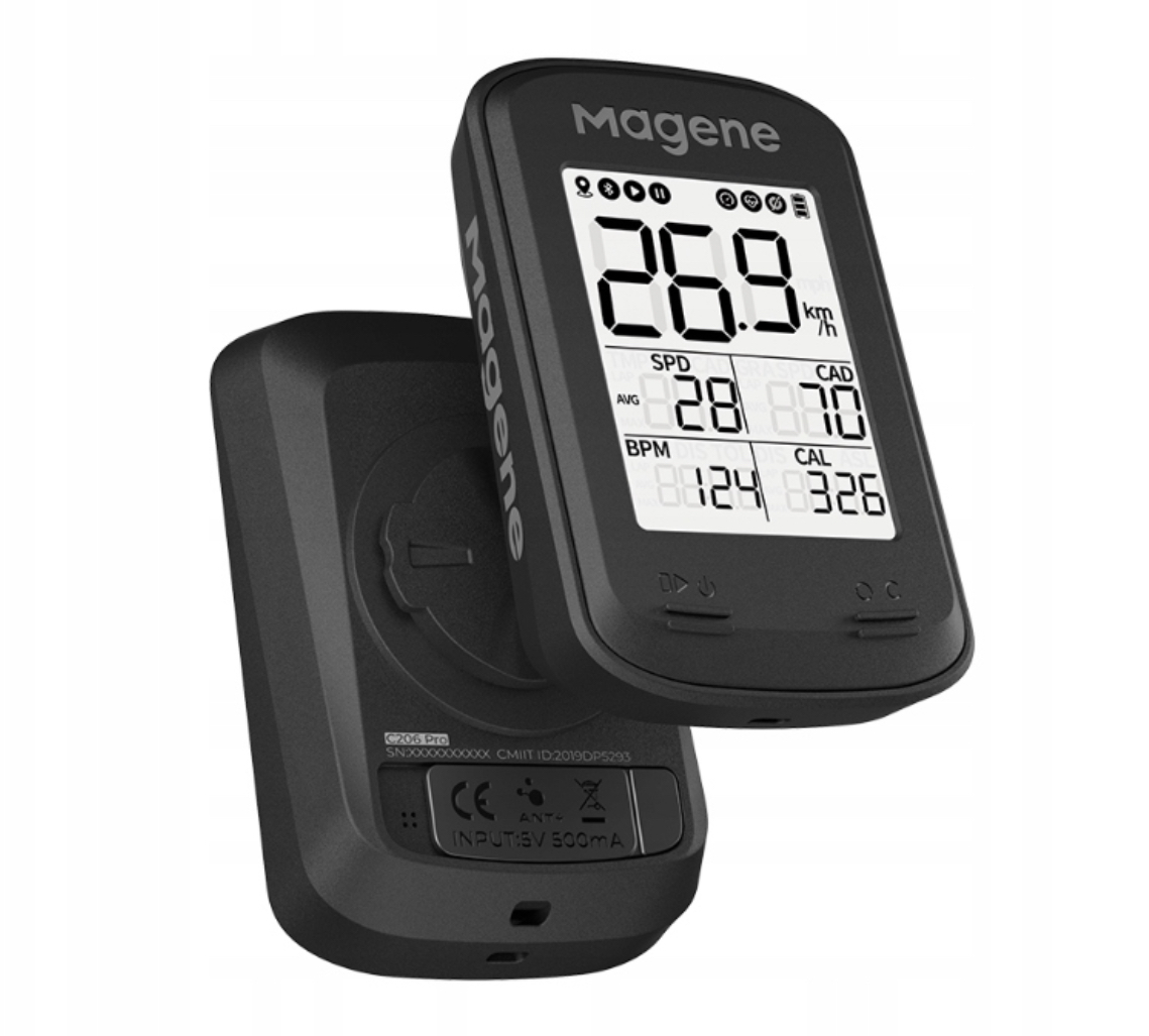 Licznik rowerowy mały C206 Pro Gps Ble Ant bezprzewodowy aplikacja j.polski