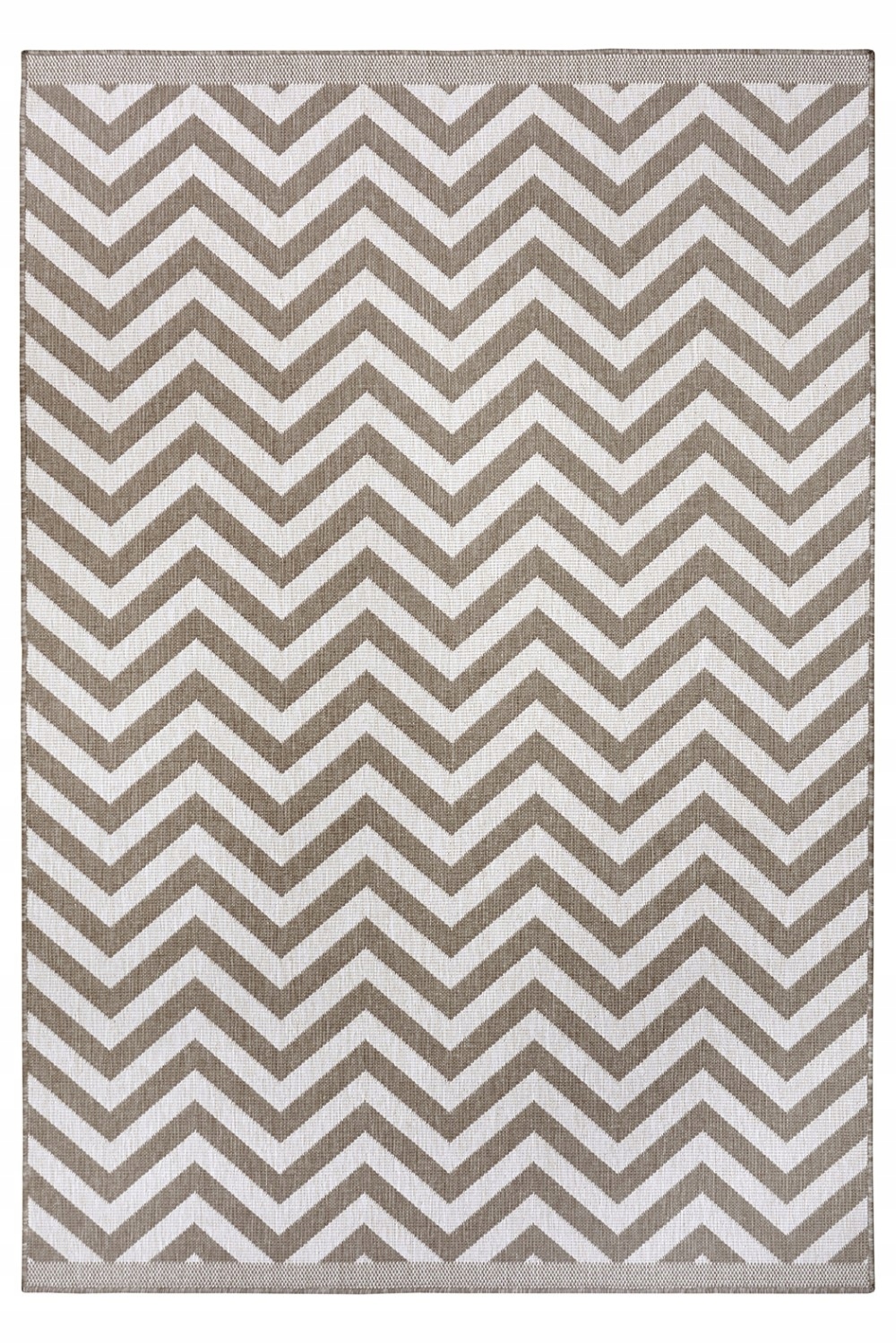 Koberec na terasu 120x170 cm, béžovo krémový oboustranný, plochý tkaný provázek