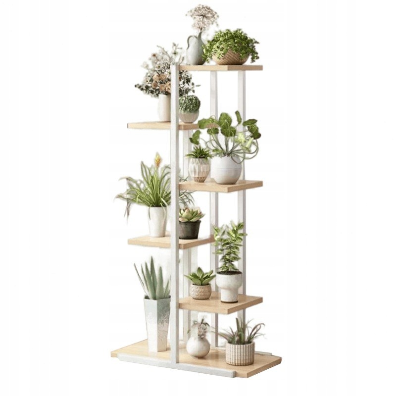KWIETNIK STOJAK NA ROŚLINY KWIATY METALOWY REGAŁ LOFT 6 PÓŁEK WYSOKI 113CM