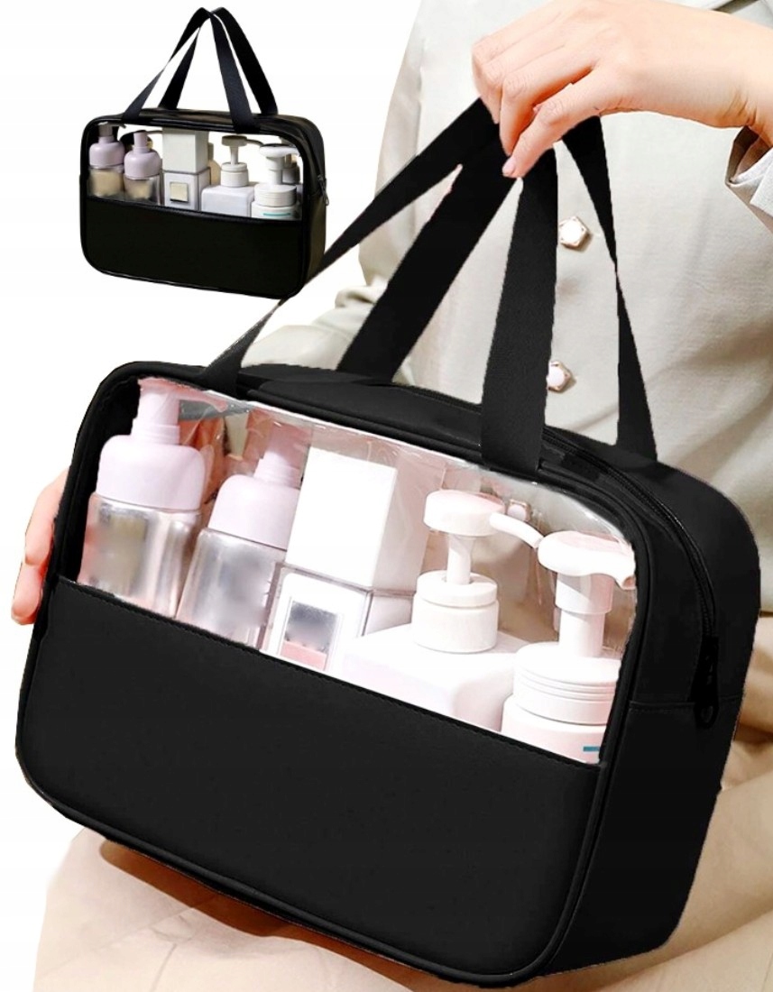 Duża Kosmetyczka przezroczysta kuferek wodoodporna