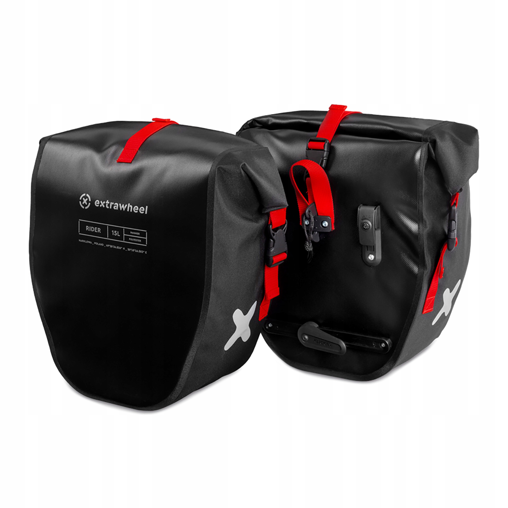 Sakwy Uniwersalne Extrawheel Rider Polyester Black 30L