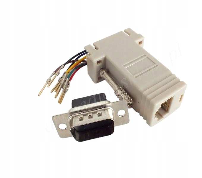 adapter przejściówka RS232 DB9 wtyk - RJ45 gniazdo