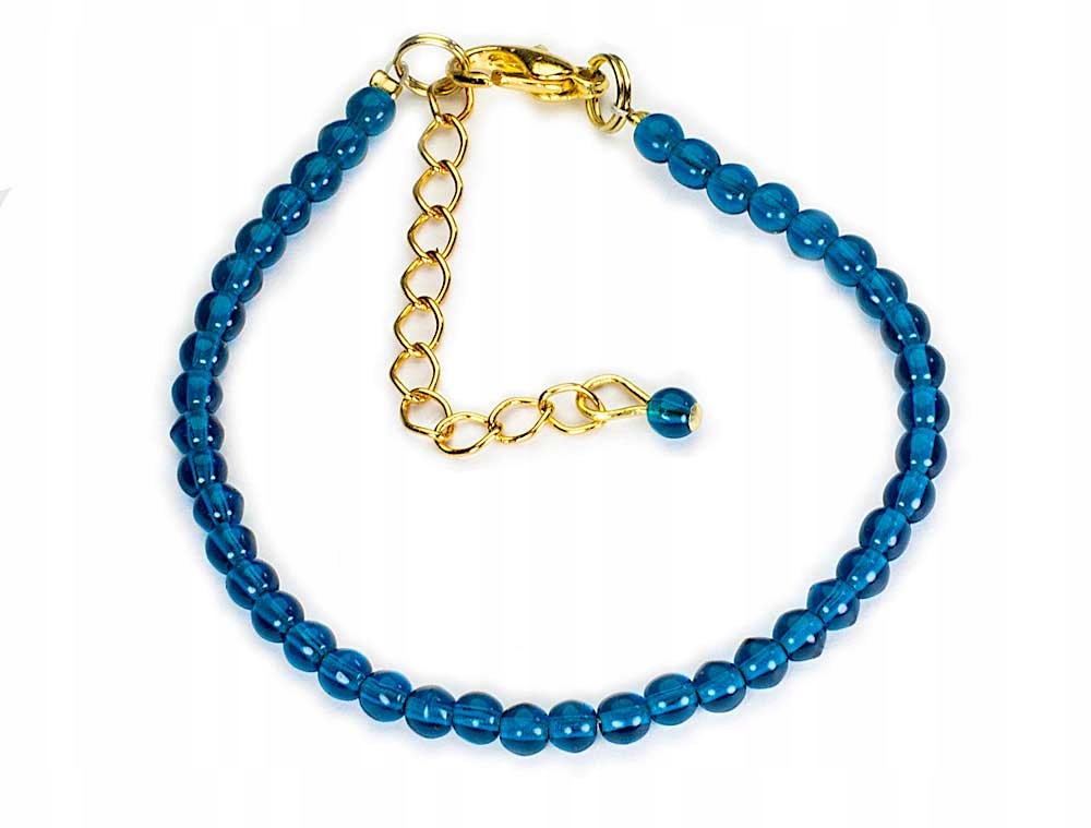 

Drobna Bransoletka Niebieska Złota Szkło Kiara