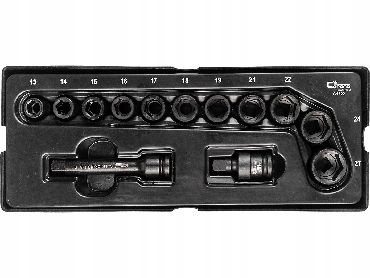 WKŁAD - NASADKI UDAROWE 1/2' 13-27 MM 13 ELEM. (TACKA C1101 W ZESTAWIE)