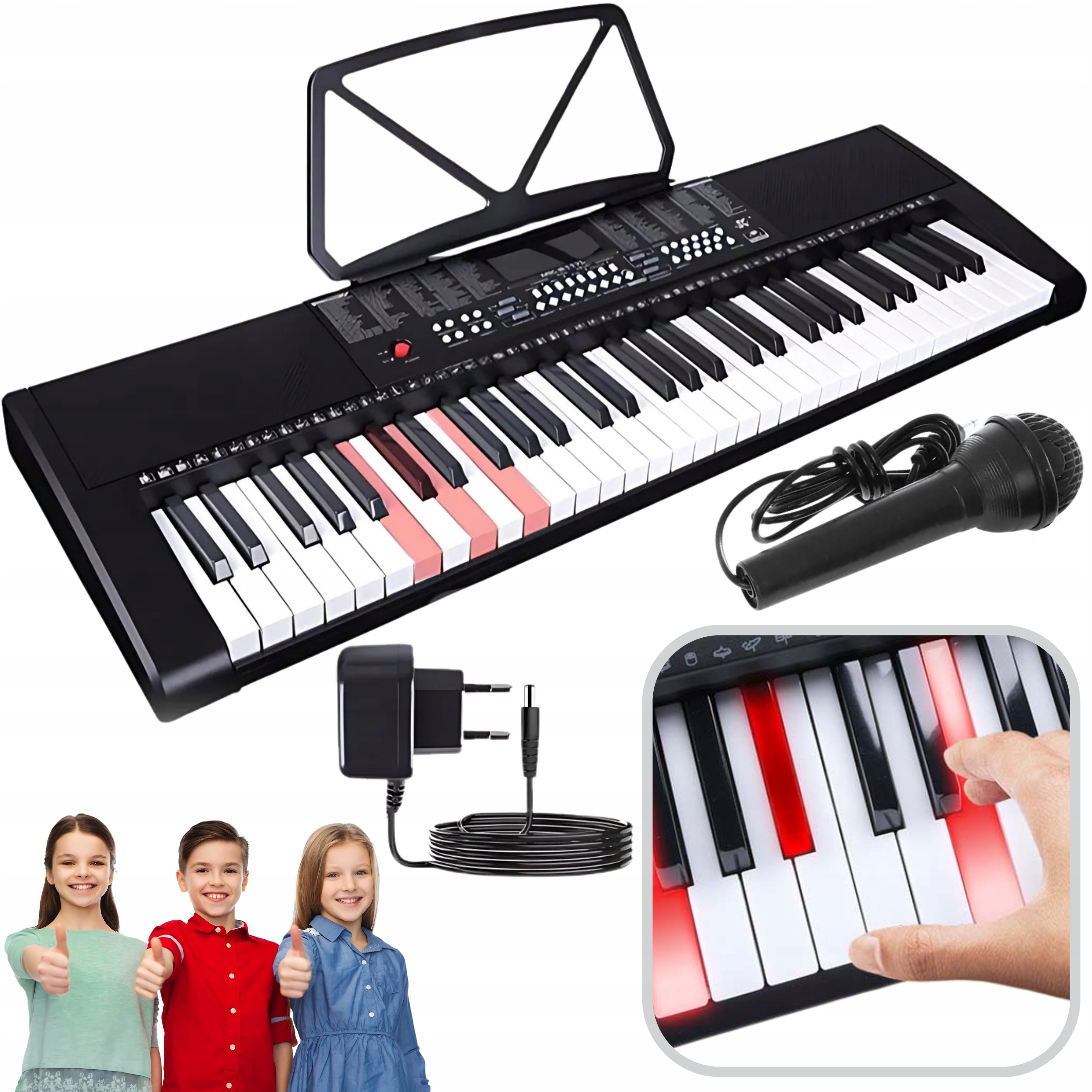 Velký Klávesový Klavír, Varhany, Podsvícené Led Klávesy Pro Výuku, Režim Výuky