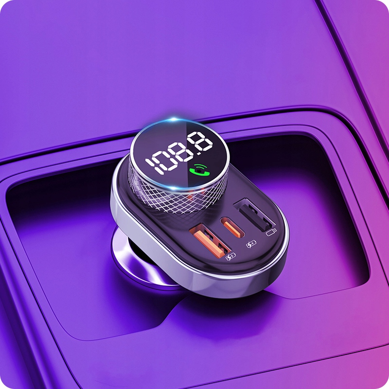 TRANSMITER FM BLUETOOTH ŁADOWARKA QC+UCHWYT MAGNES Model GTR200