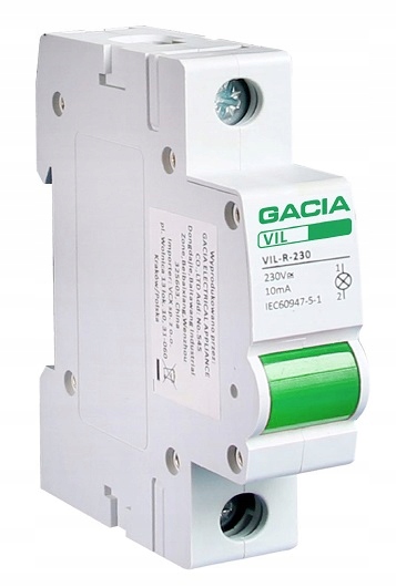 

Lampka Sygnalizacyjna Kontrolka 1FAZ 230V Zielona