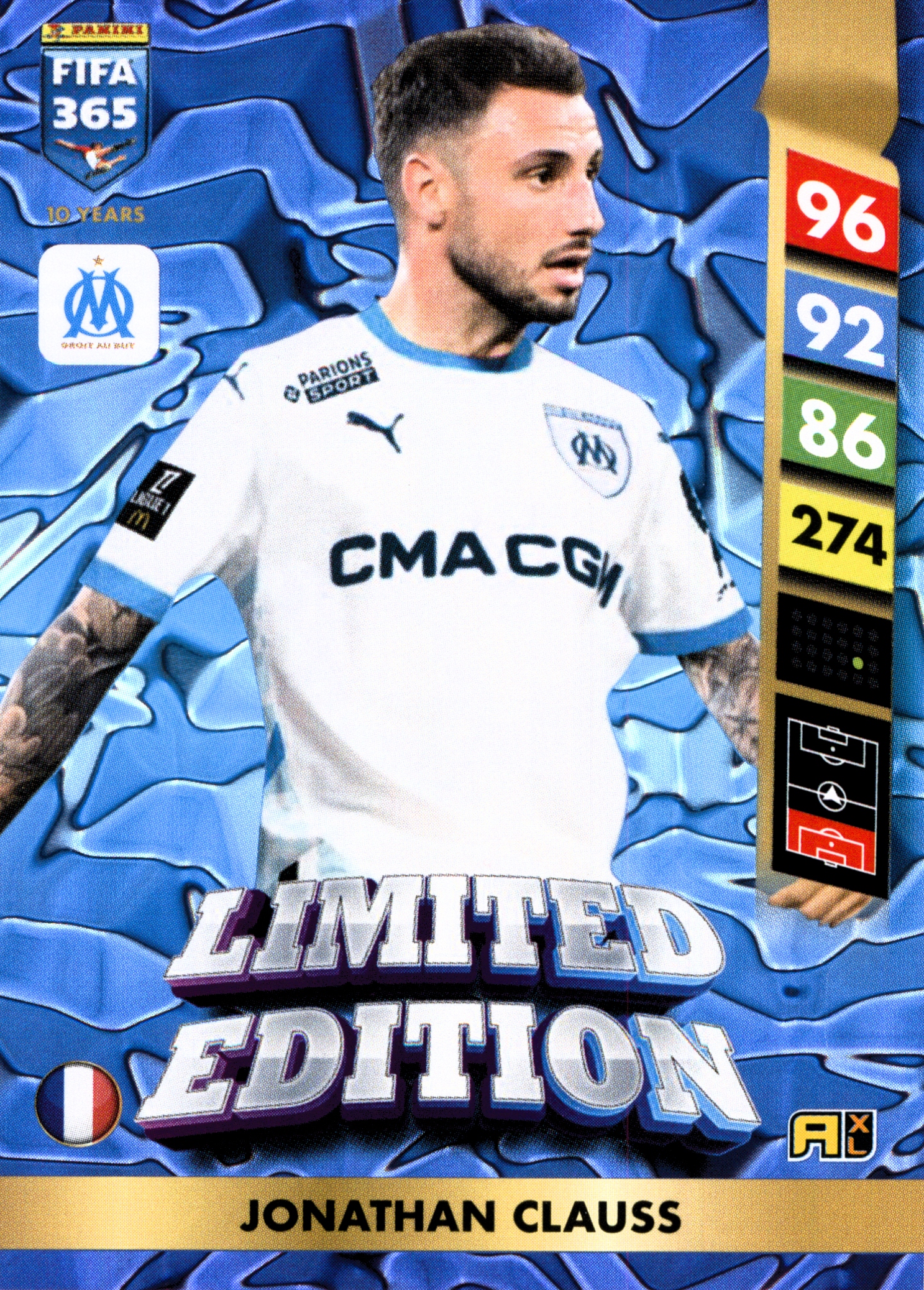 Panini Fifa 365 2025 Limited Edition Jonathan Clauss Olympique