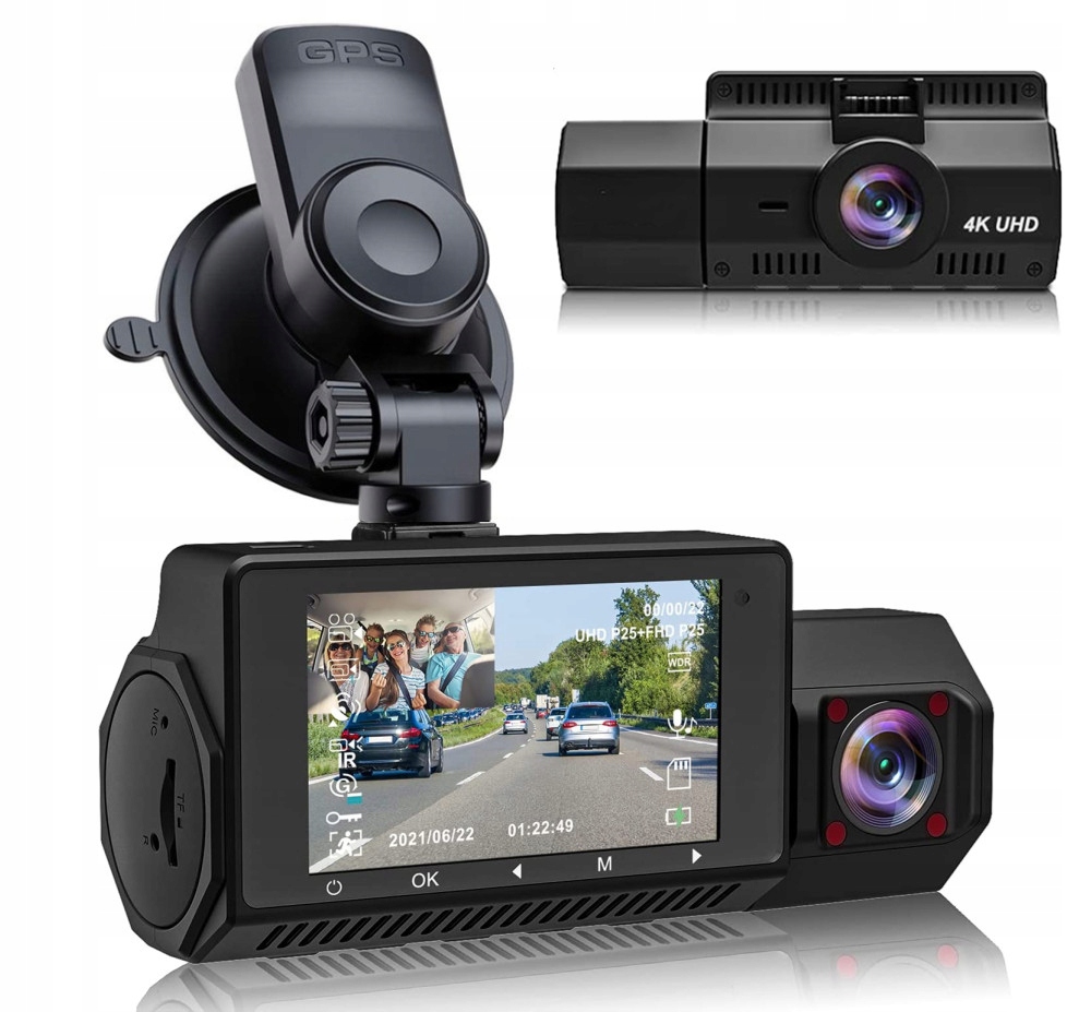 Wideorejestrator A8Pro 3 kamery WiFi GPS Marka Home Automation