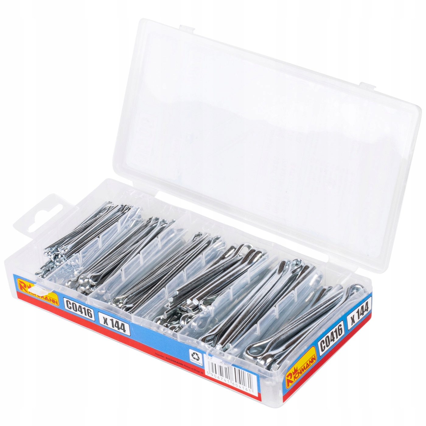 C0416 zestaw zawleczek prostych dużych 144 sztuk richmann