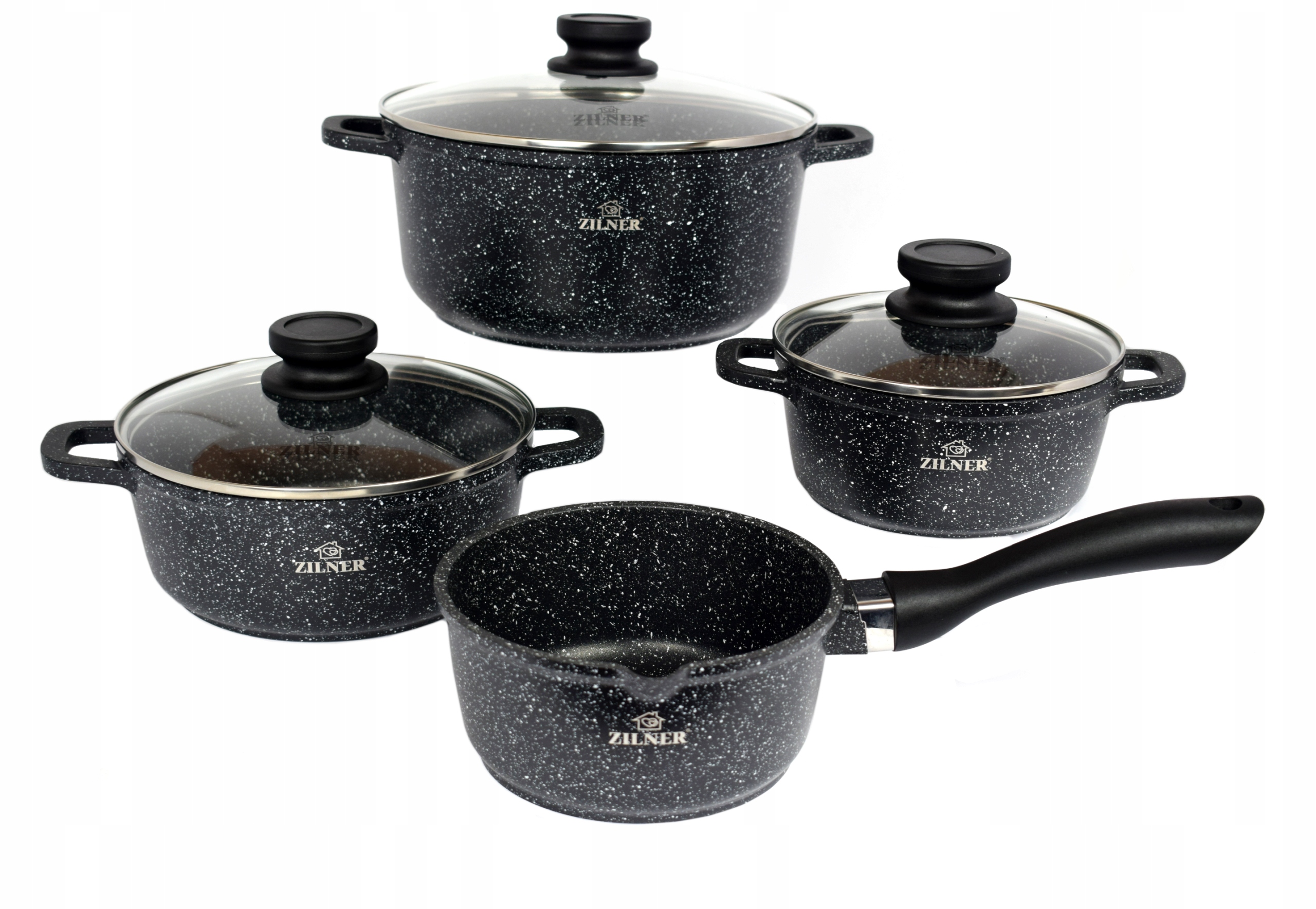 Sada Hrnců Zilner ZL-7016 7 ks Black Marble