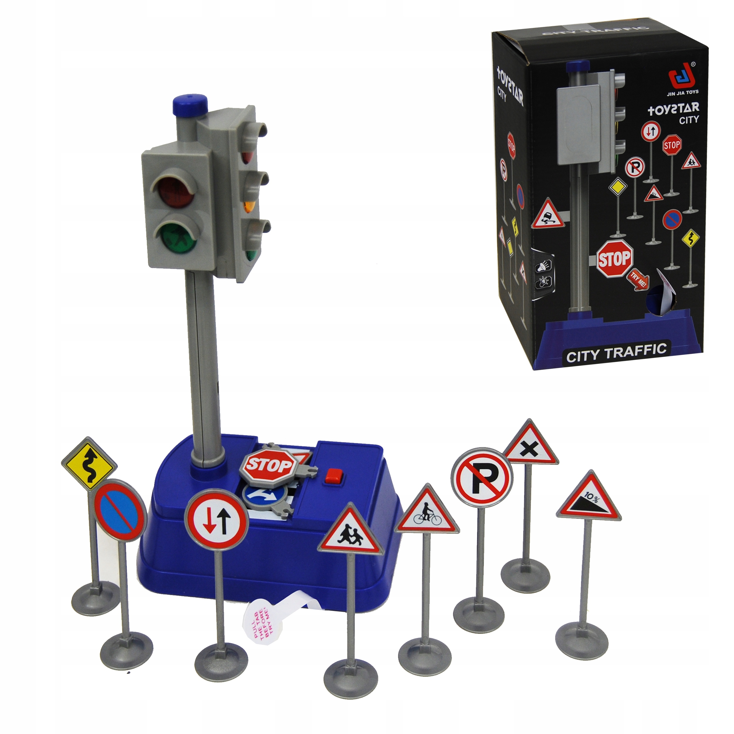 SYGNALIZATOR ŚWIETLNY 23CM DWUSTRONNY ŚWIATŁO DŹWIĘK + ZNAKI HIPO