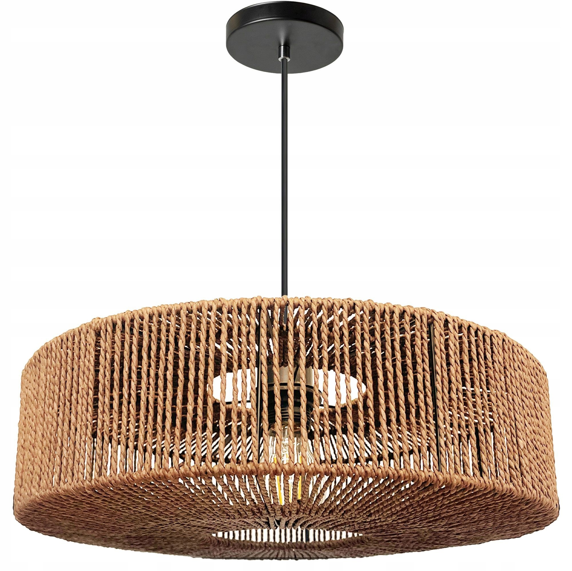 Závesná stropná lampa Boho Béžová Jutová šnúra Pletená E27