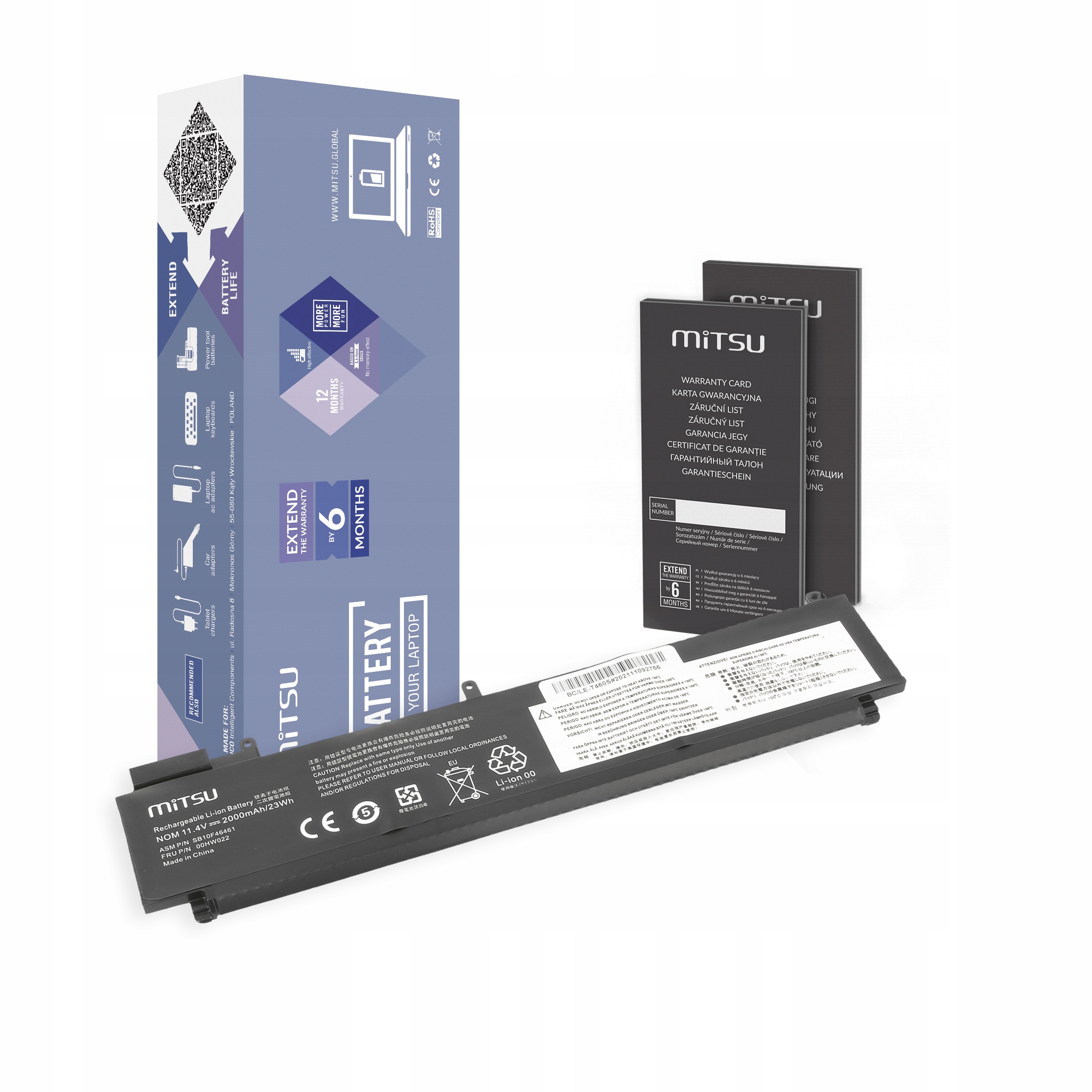 

Bateria do Lenovo Thinkpad T460s, T470s tylna