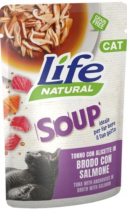 Life Cat Soup 60g Tuňák Bílé Rybičky V Vývaru S Lososem