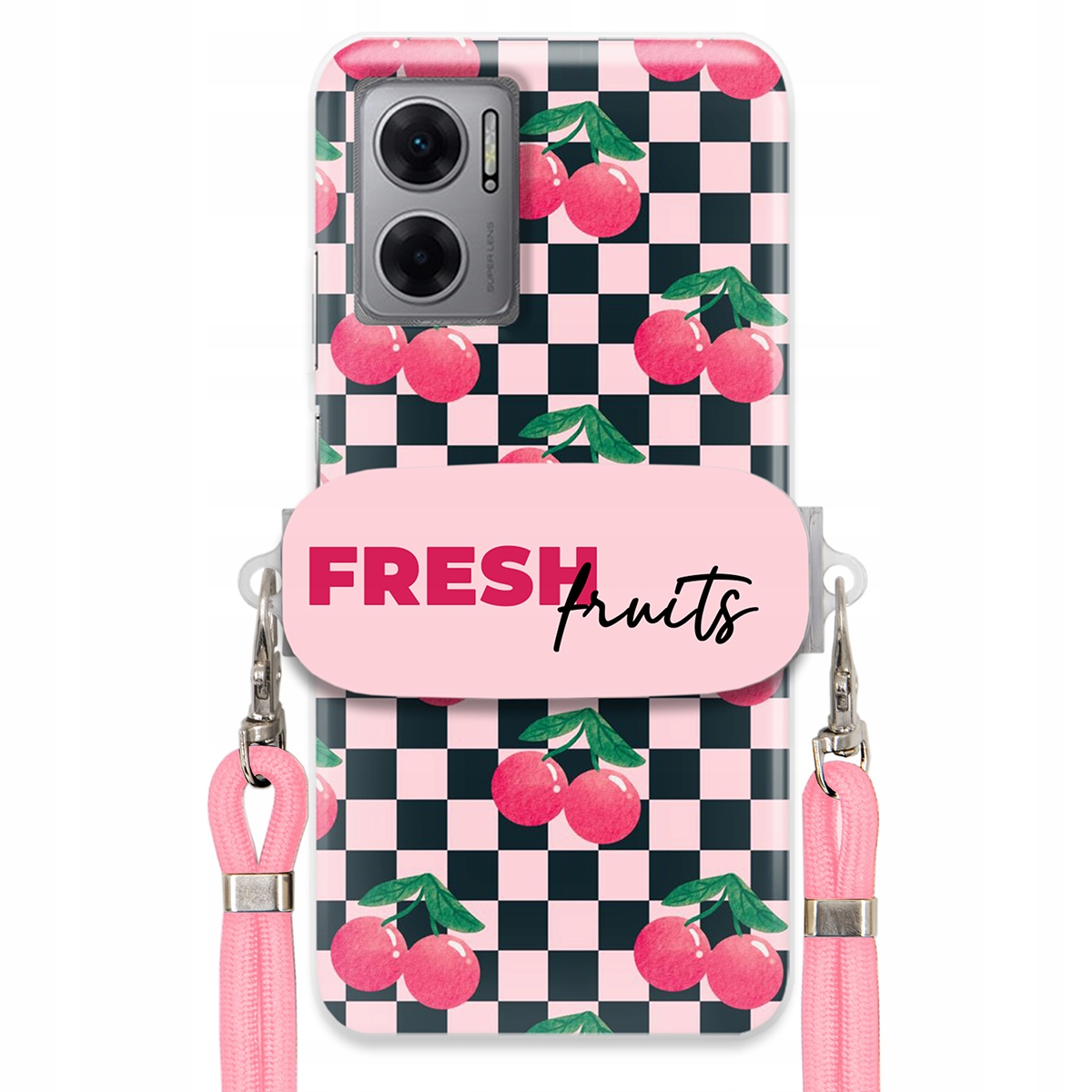 Puzdro pre Xiaomi Redmi 10 5G Crossbody držiak na šachovnicu Fresh Fruits