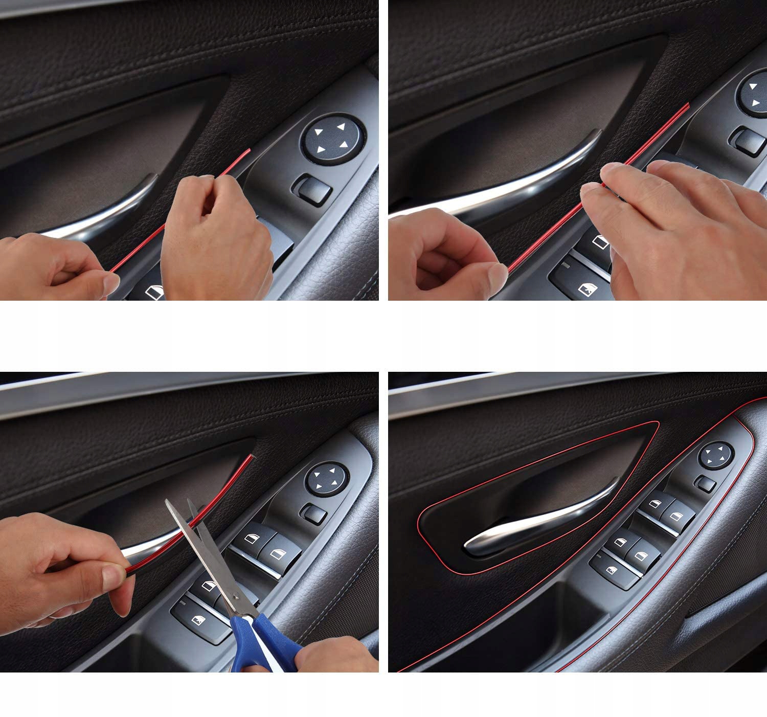 CZERWONA LISTWA TAŚMA OZDOBNA TUNING DO SAMOCHODU AUTA WCISKANA Karkraft Stan opakowania oryginalne