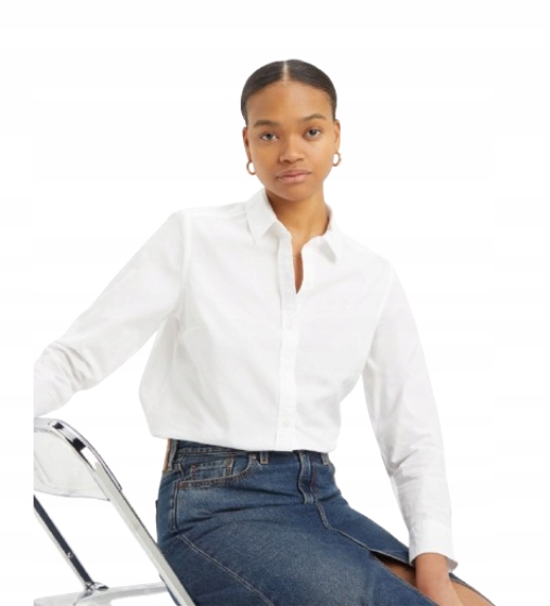 Levi's Bílá Klasická Dámská Košile Z Bavlny S Límečkem, Velikost L J5C