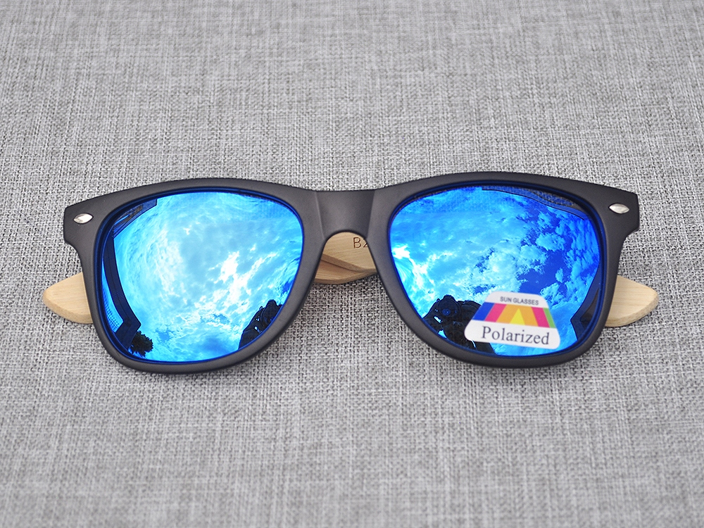 OKULARY DREWNIANE BAMBUSOWE POLARYZACYJNE LUSTRZANKI ETUI UV400 Model DREWNIANE BAMBUSOWE