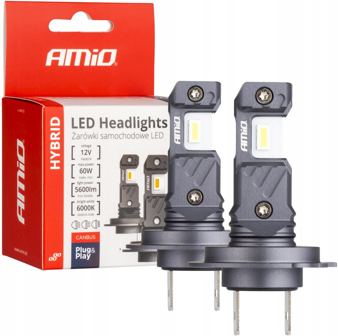 Żarówki Led Hybrid H7 Canbus 1:1 Rozmiar 6000K 5600LM 60W E9