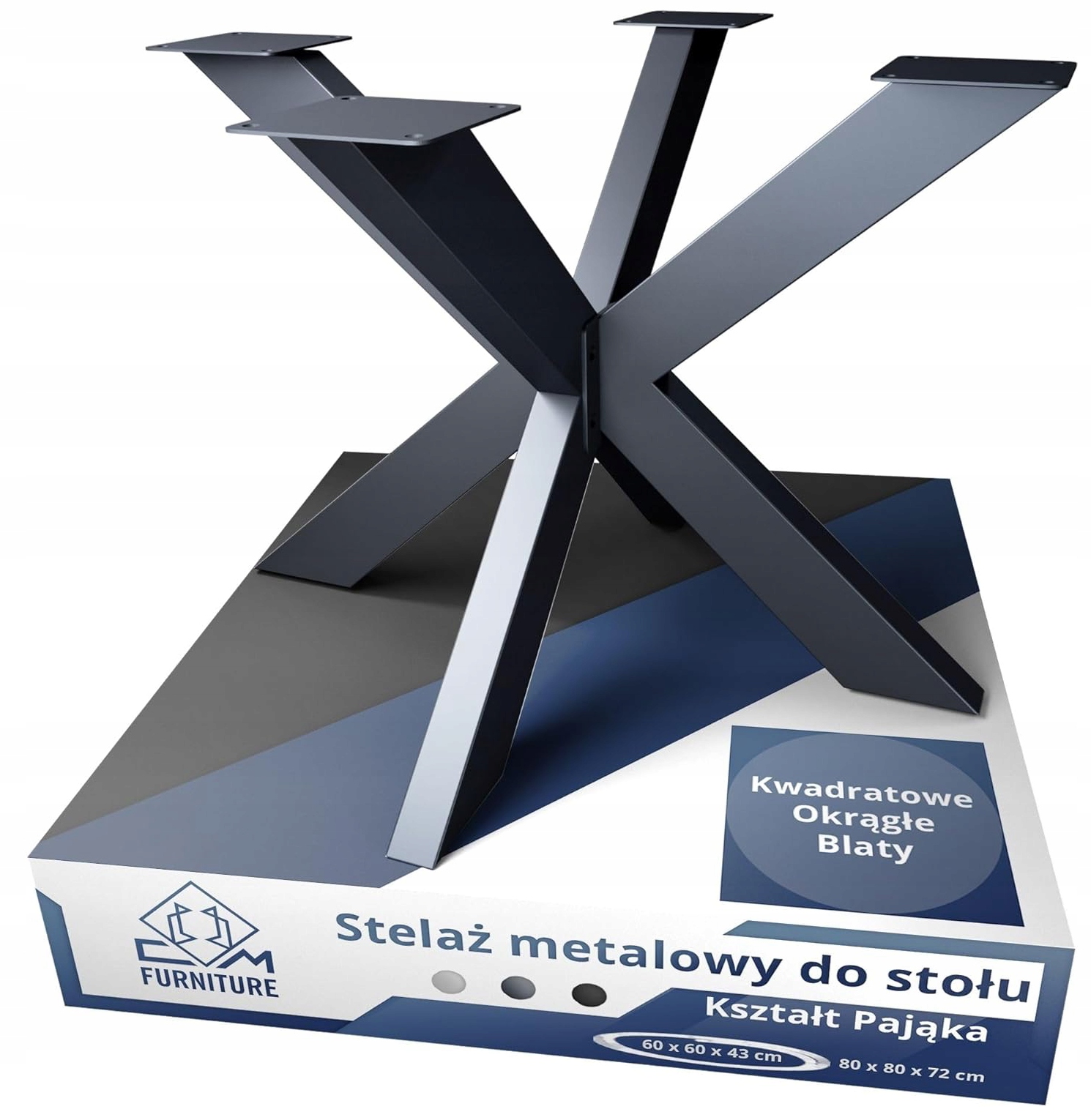 Kovová Noha Na Stolík Kávového Stola Lavička Pavúk Loft Antracit