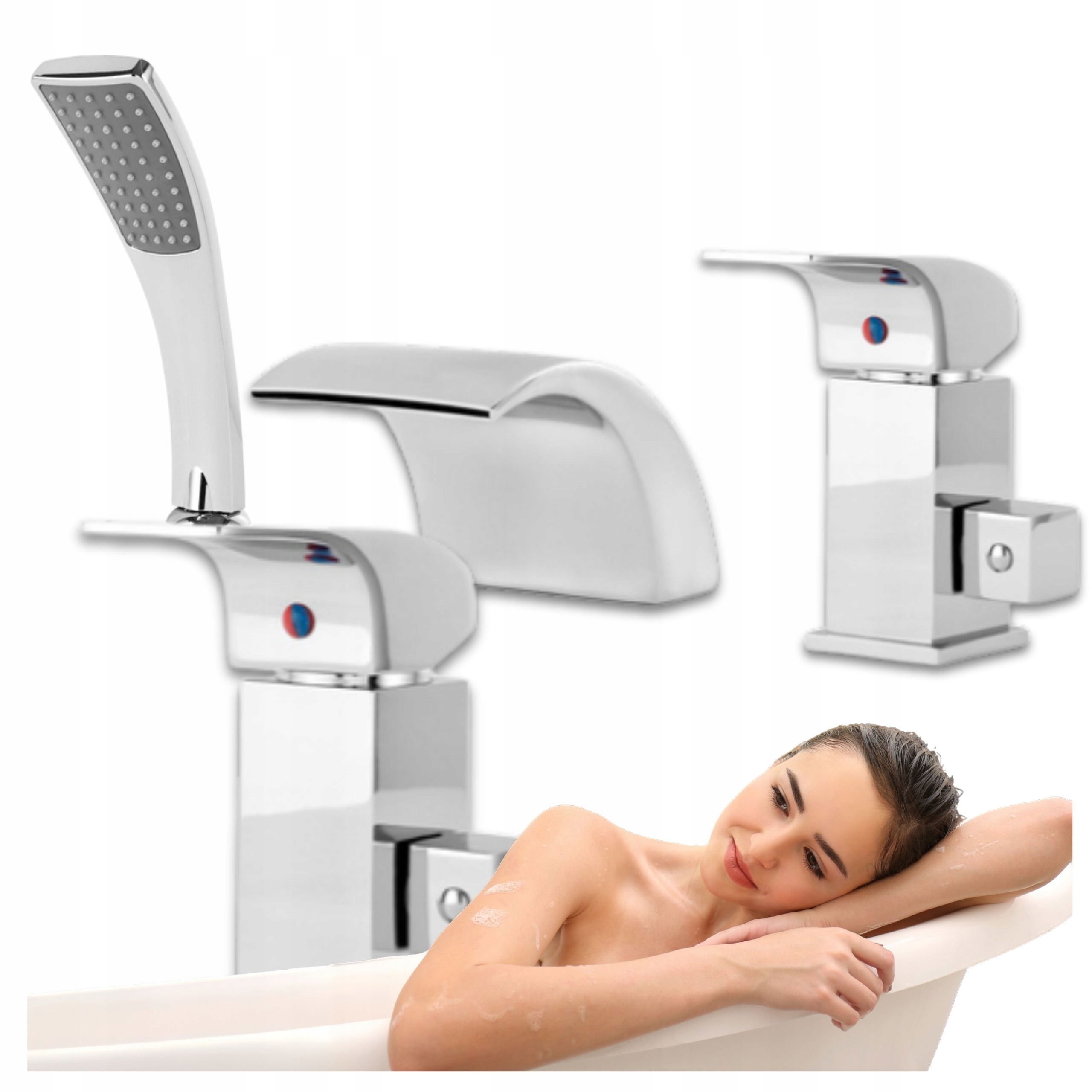 3-OTVOROVÁ Vanová Baterie Cascade S Stojící Sprchou 1169 Chrom