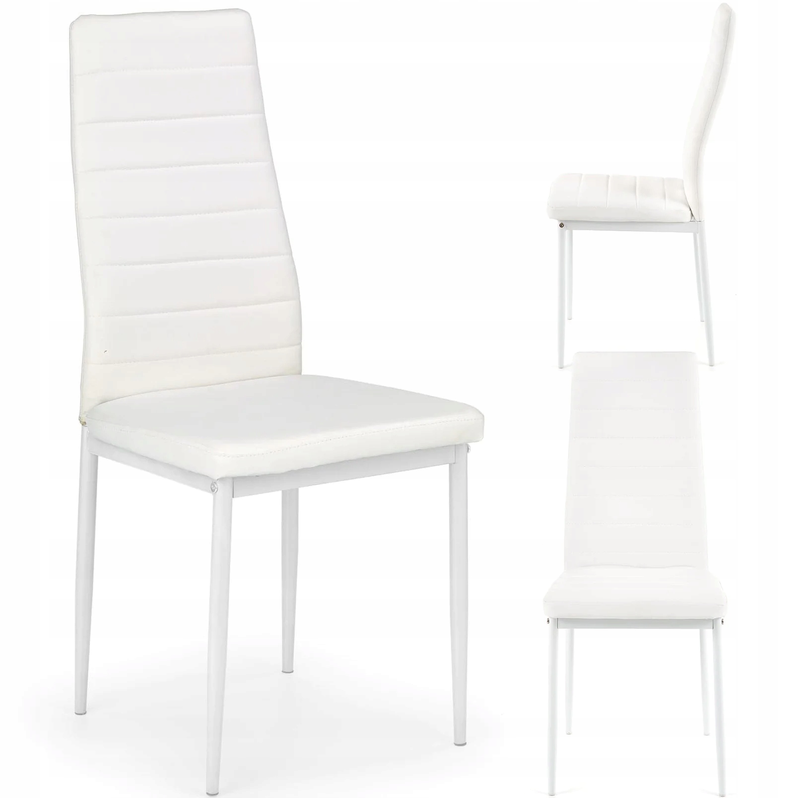 

Krzesło do Jadalni K70 Biała Skóra Ekologiczna