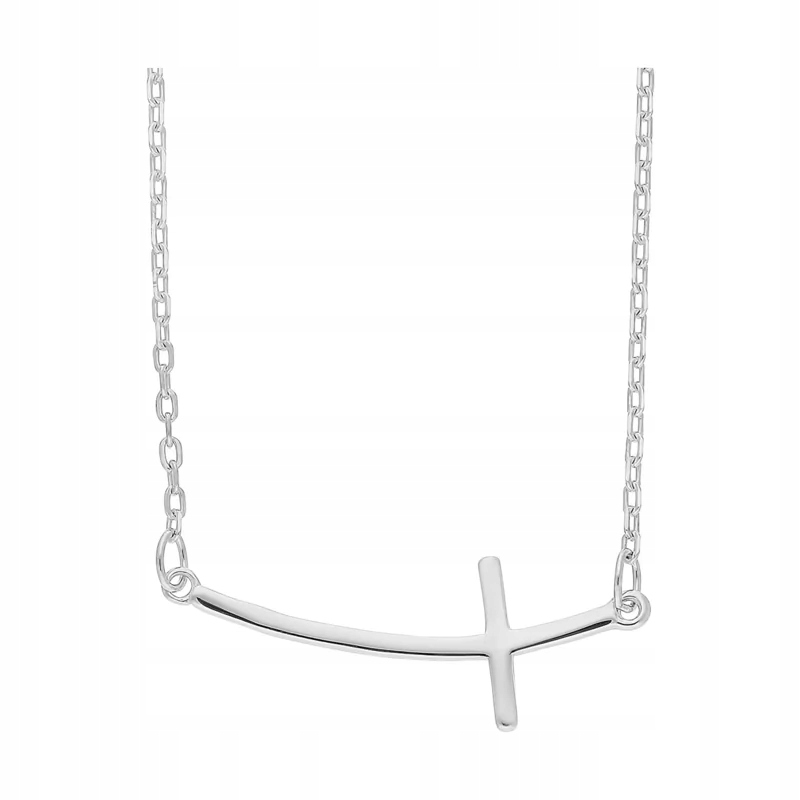 Stříbrný náhrdelník s křížkem v horizontální rovině stříbro 925 rhodiovaný na řetízku