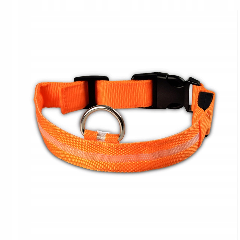 

Obroża Led r.M-46cm regulowana pomarańcz świecąca