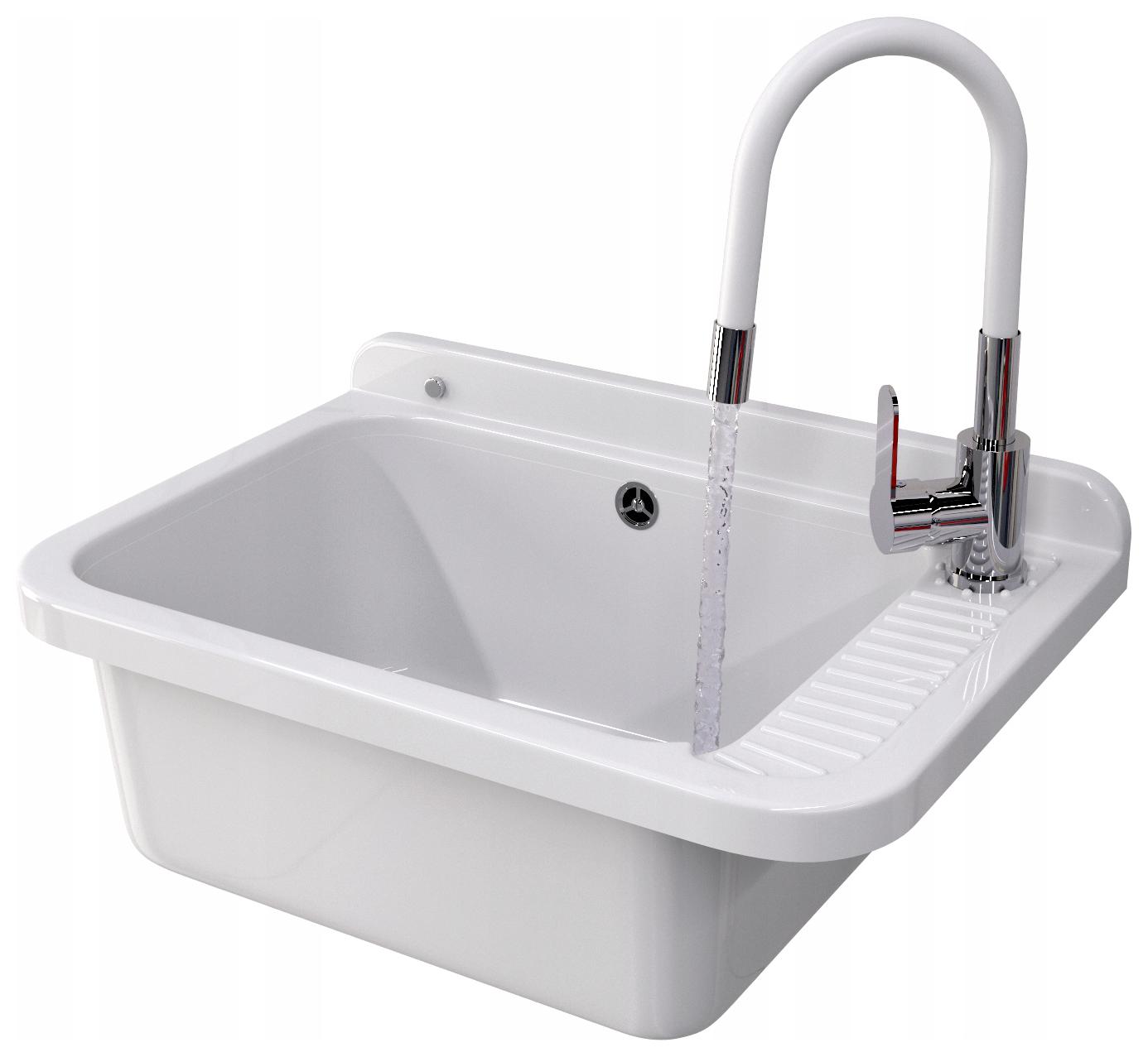 Technický Dřez Technický Bílý Pracovní Komora Velká Baterie Sada