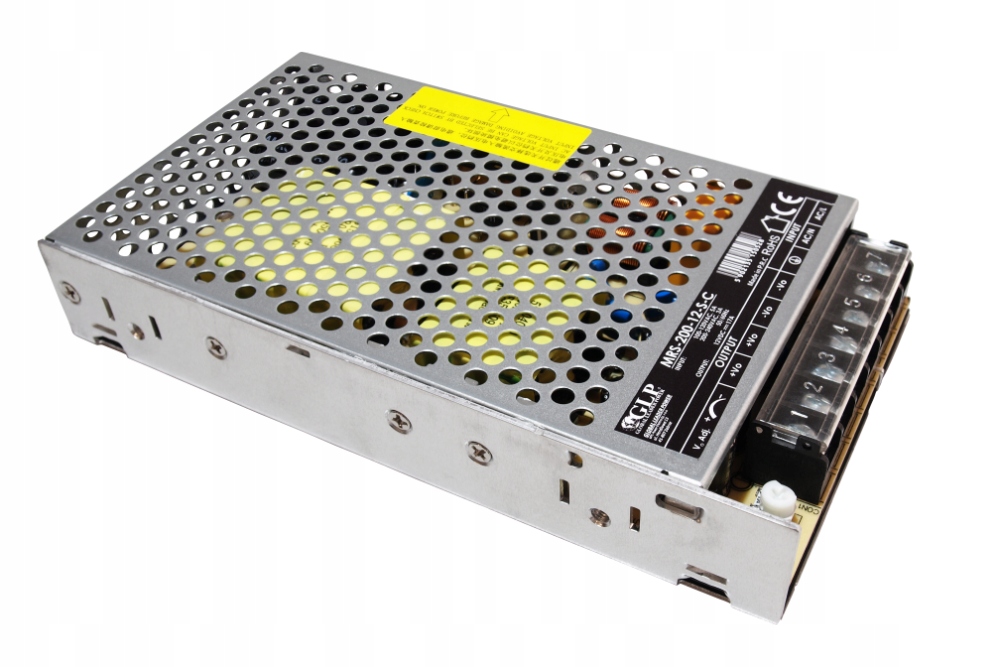 MRS-200-12-SC: MRS-200-12-SC: Glp 12V/17A/204W krytý zdroj, Uin 90-13
