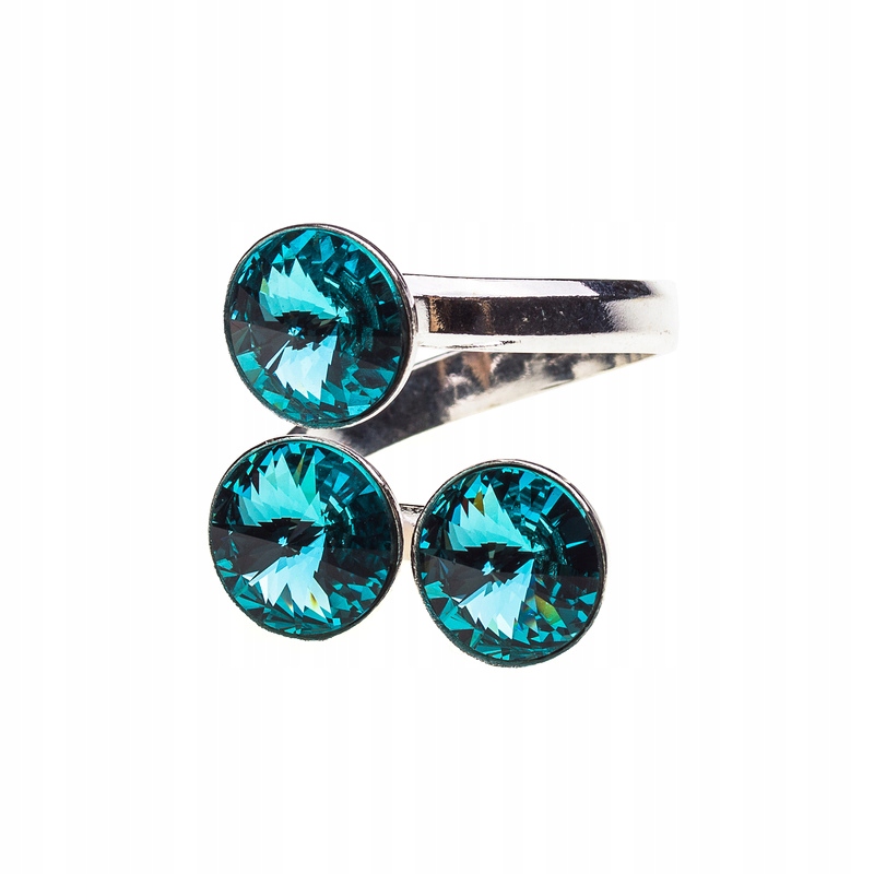 

Pierścionek srebrny z kr. Swarovski Rivoli L.Turq.