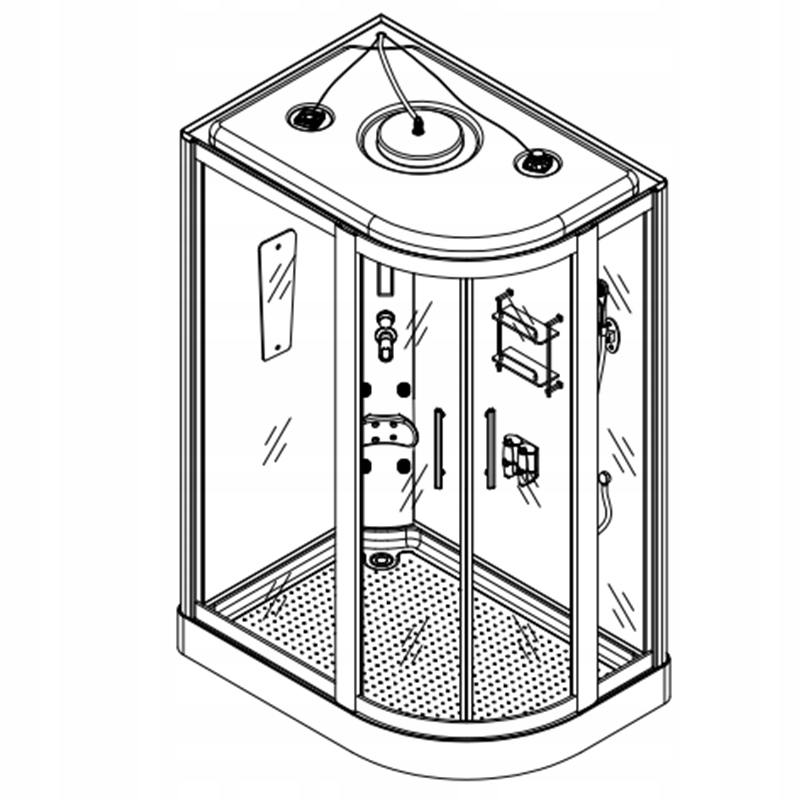 KABINA PRYSZNICOWA Z HYDROMASAŻEM MONAKO 9914R PRAWA 120x85 CM Typ drzwi podwójne rozsuwane