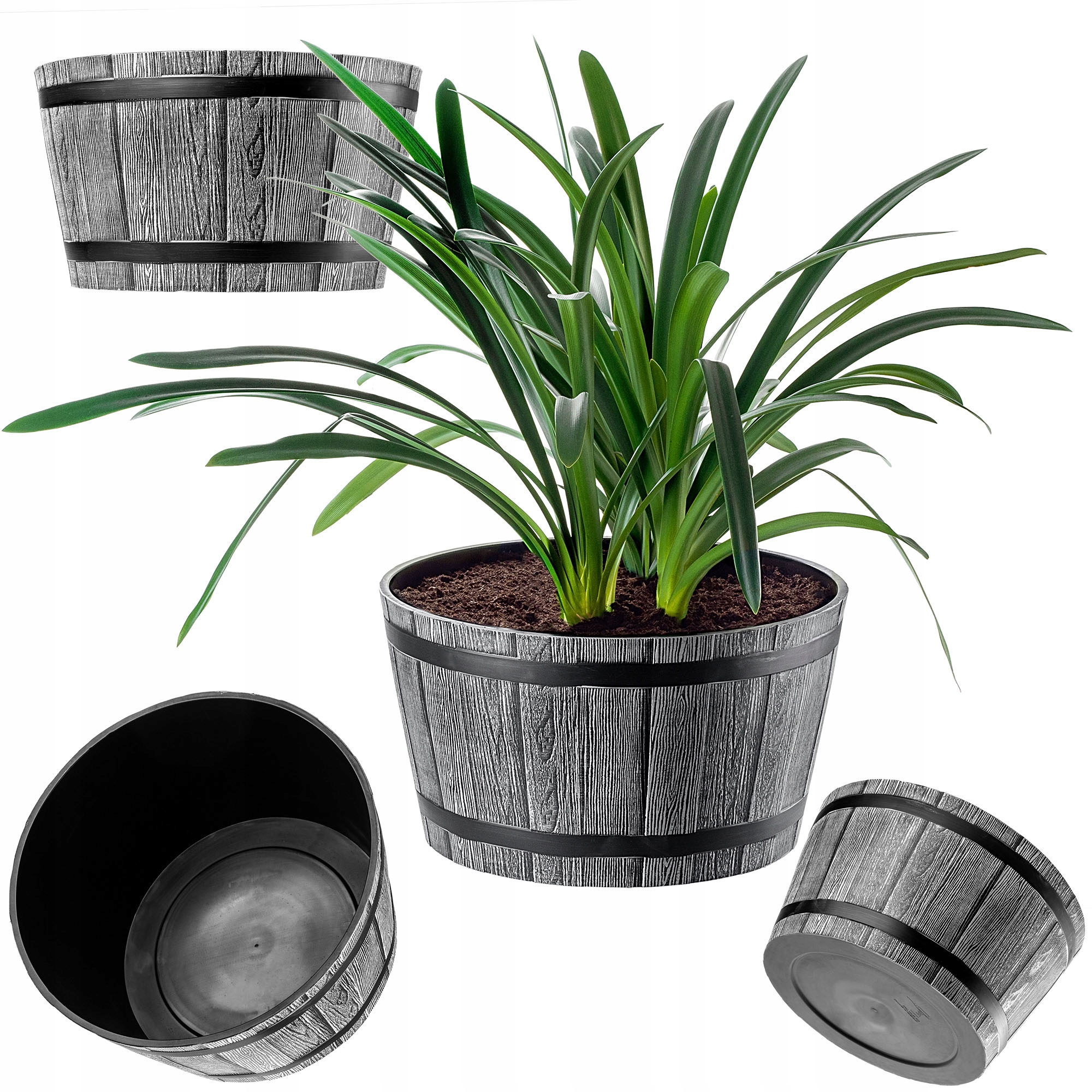 Doniczka Donica Ogrodowa Duża Na Taras Kwiaty 50cm Osłonka Kwietnik Okrągła