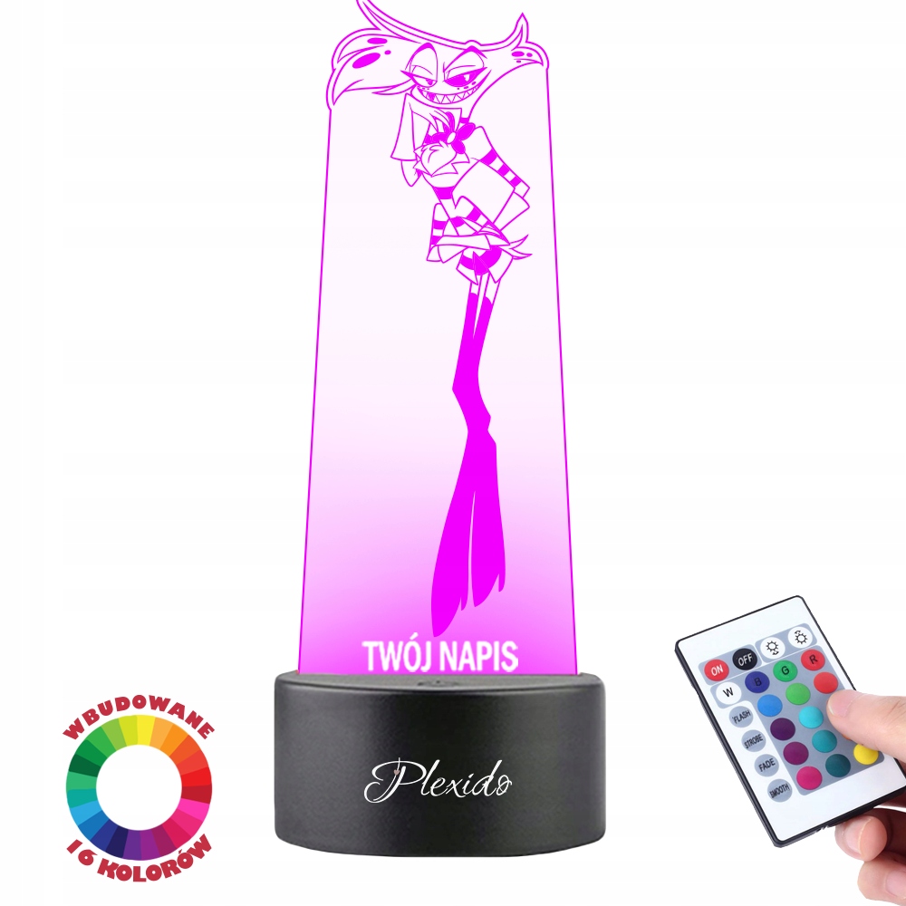 Lampka na Biurko Statuetka Led na Prezent Serial Bajka Hazbin Hotel Angel