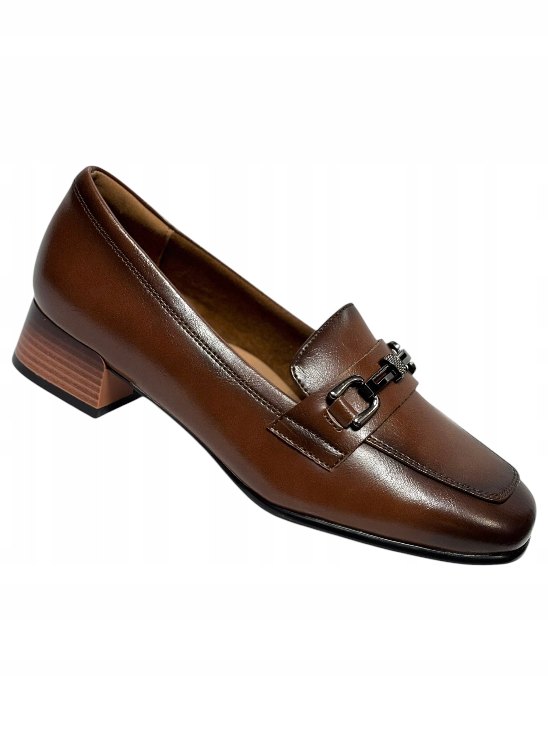 Vinceza 39978 Półbuty Loafers Mokasyny Skórzane Brązowe Lico 40